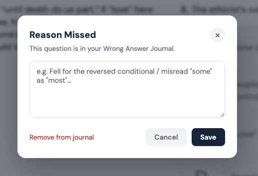 Reason Missed